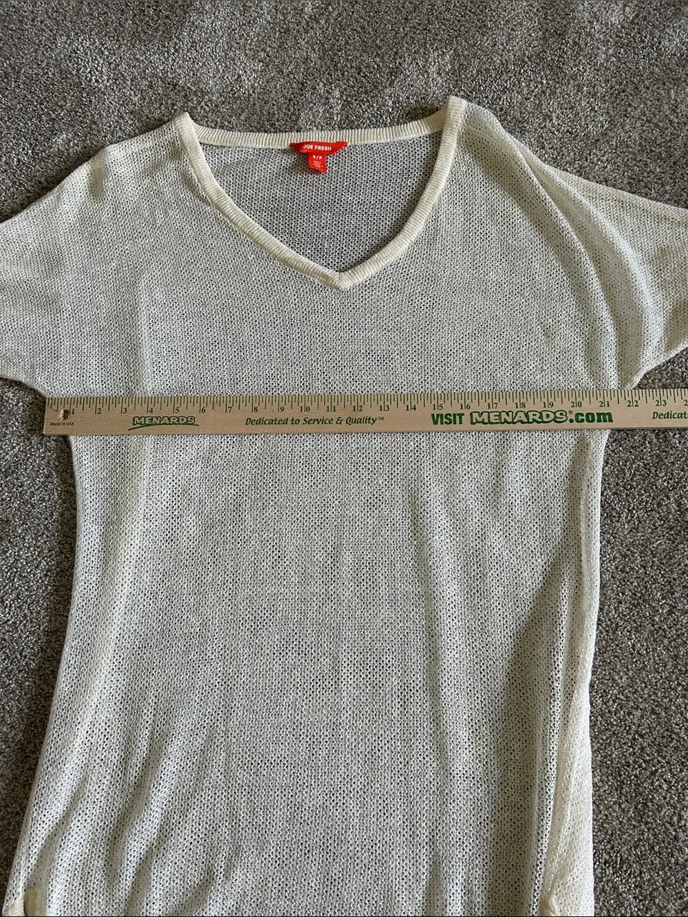 Joe Fresh Sheer Knit Swim Coverup in Cream Small